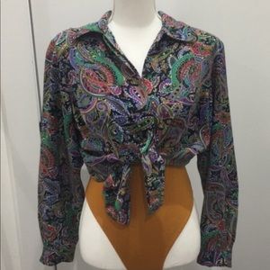 Vintage Print Long Sleeve Shirt